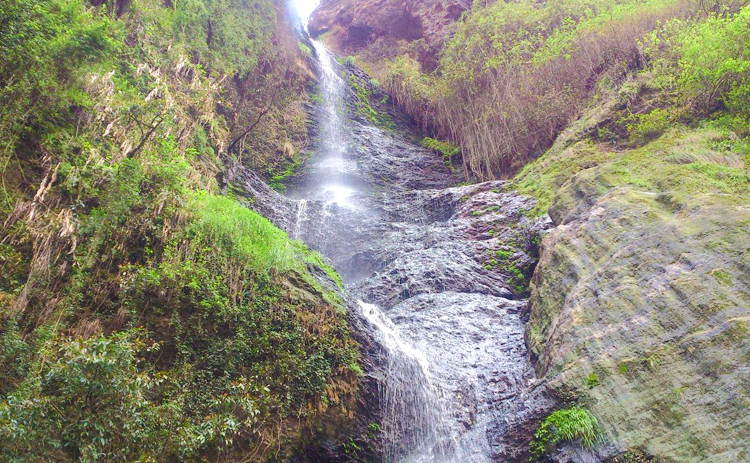 Chadwick Falls Shimla beautiful scenic waterfall view surrounded by lush greenery